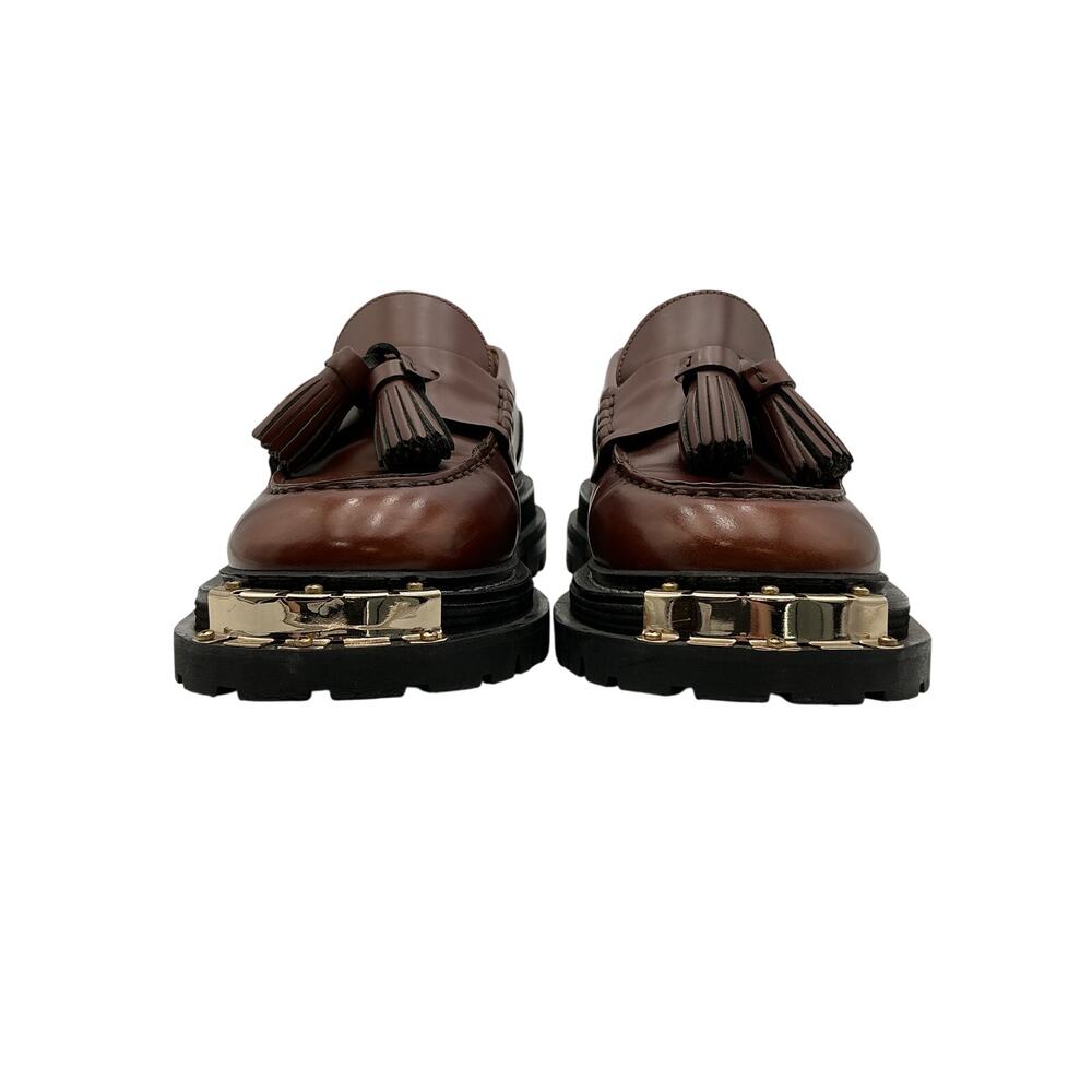 Sandro Chunky Brown Tassel Loafers Size 8 - Picture 3 of 6